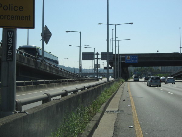 강변북로(난지방향) 한남대교 지난 1,260M 사진