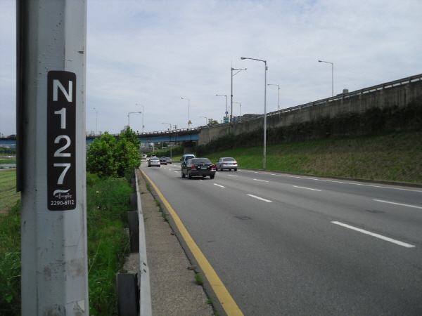 동부간선도로(상계방향) 군자교 지난 320M 사진