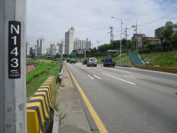 동부간선도로(상계방향) 군자교 지난 960M 사진