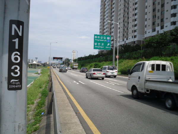 동부간선도로(상계방향) 장평교 지난 310M 사진