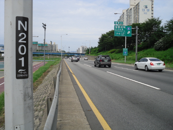 동부간선도로(상계방향) 장안교 지난 825M 사진